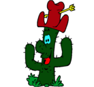 Dibujo Cactus con sombrero pintado por oussama