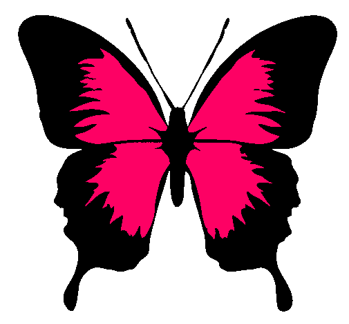 Dibujo Mariposa con alas negras pintado por chulita