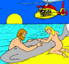 Dibujo Rescate ballena pintado por desnudos