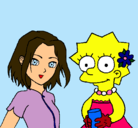 Dibujo Sakura y Lisa pintado por giovana