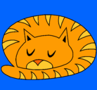 Dibujo Gato durmiendo pintado por coffy