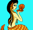 Dibujo Sirena y perla pintado por andrea99