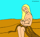 Dibujo Madre con su bebe pintado por maybeyesther