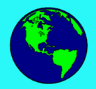 Dibujo Planeta Tierra pintado por dias