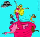 Dibujo Barbie sirena contenta pintado por erika123