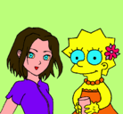 Dibujo Sakura y Lisa pintado por jessi