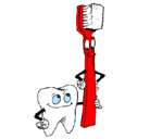 Dibujo Muela y cepillo de dientes pintado por  avatar