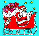 Dibujo Papa Noel en su trineo pintado por carrie