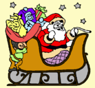 Dibujo Papa Noel en su trineo pintado por Raimar