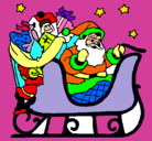 Dibujo Papa Noel en su trineo pintado por jusa