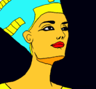 Dibujo Busto de Nefertiti pintado por esfin