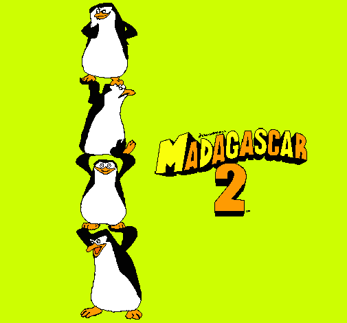 Dibujo Madagascar 2 Pingüinos pintado por Paulita