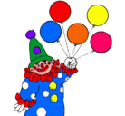 Dibujo Payaso con globos pintado por facebook