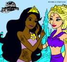 Dibujo Barbie se despiede de la reina sirena pintado por fatou