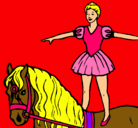 Dibujo Trapecista encima de caballo pintado por bonito