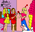 Dibujo Barbie de compras con sus amigas pintado por sintia