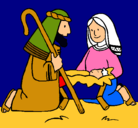 Dibujo Adoran al niño Jesús pintado por julieta