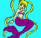 Dibujo Sirena con perlas pintado por andrea99