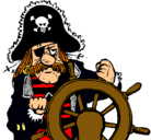 Dibujo Capitán pirata pintado por vicko
