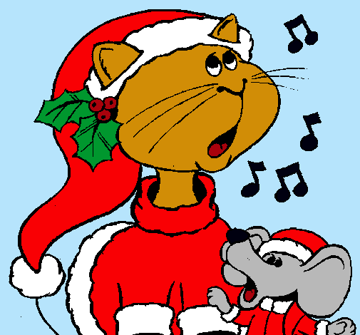 Gato y ratón navideños