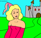 Dibujo Princesa y castillo pintado por jbgiobd
