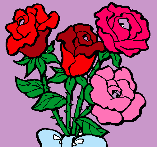 Dibujo Ramo de rosas pintado por MARIANGEL