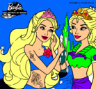 Dibujo Barbie se despiede de la reina sirena pintado por zxdevcbgzxsdfec