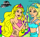 Dibujo Barbie se despiede de la reina sirena pintado por moradito1238