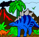 Dibujo Familia de Tuojiangosaurios pintado por aaaa