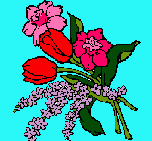 Dibujo Ramo de flores pintado por chulita
