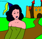 Dibujo Princesa y castillo pintado por anaisdiaz