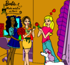 Dibujo Barbie de compras con sus amigas pintado por viictoria