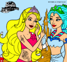 Dibujo Barbie se despiede de la reina sirena pintado por valeria69