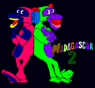 Dibujo Madagascar 2 Manson y Phil 2 pintado por ruth