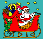 Dibujo Papa Noel en su trineo pintado por dayann