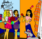 Dibujo Barbie de compras con sus amigas pintado por romy