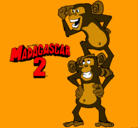 Dibujo Madagascar 2 Manson y Phil pintado por marialesam