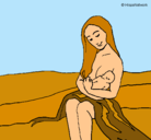 Dibujo Madre con su bebe pintado por berta