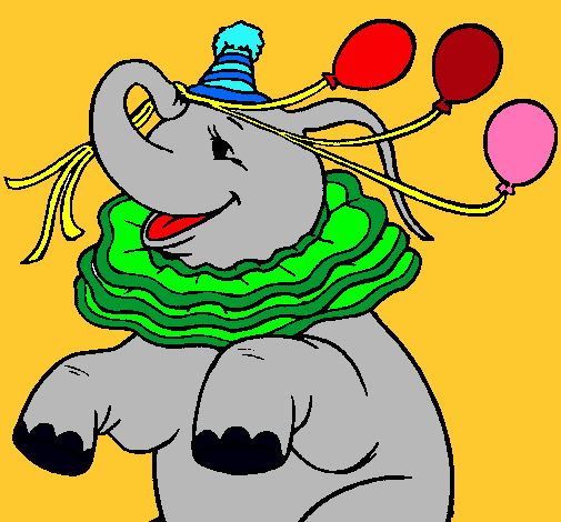 Elefante con 3 globos