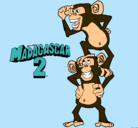 Dibujo Madagascar 2 Manson y Phil pintado por MONKEY