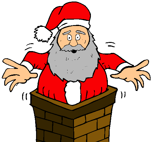 Dibujo Papa Noel en la chimenea pintado por paauulaa