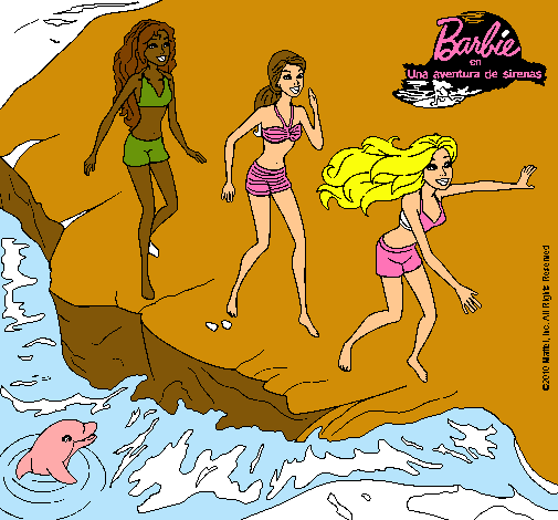 Barbie y sus amigas en la playa