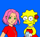 Dibujo Sakura y Lisa pintado por 23134