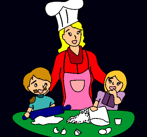 Dibujo Mama cocinera pintado por Ayelen