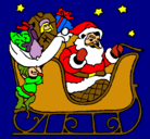 Dibujo Papa Noel en su trineo pintado por Bethsayra