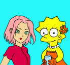 Dibujo Sakura y Lisa pintado por mariel