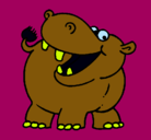 Dibujo Hipopótamo pintado por tuky