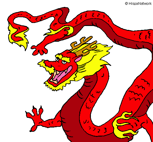 Dibujo Dragón chino pintado por MARIANGEL