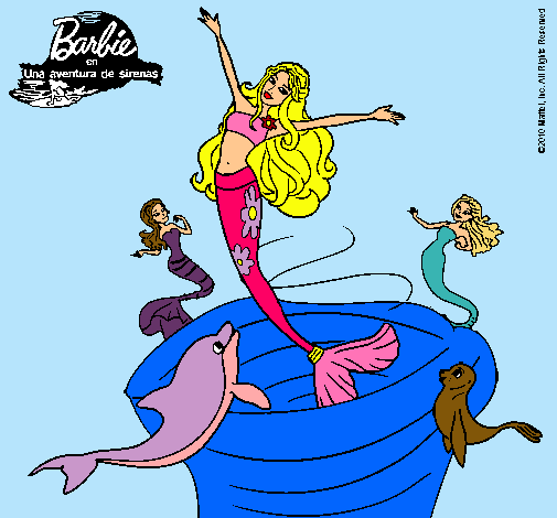 Barbie sirena contenta