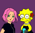 Dibujo Sakura y Lisa pintado por chele